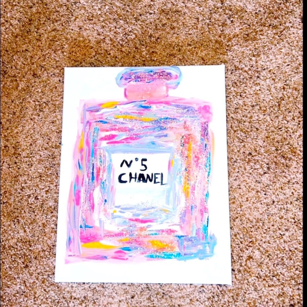 Im selling a colorful glittery chanel painting